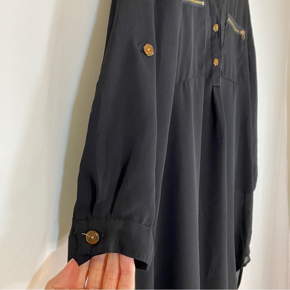 Town House Shops sheer black blouse dress, size Medium - Picture 5 of 10